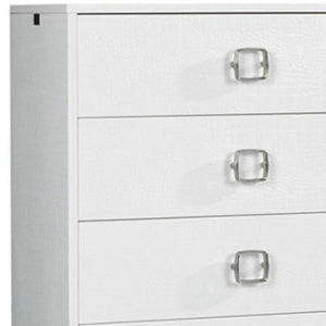 32" White Wood Six Drawer Dresser