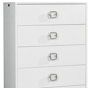 32" White Wood Six Drawer Dresser