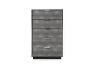 30" Gray Wood Five Drawer Dresser