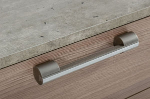 20" Brown And Gray Solid and Manufactured Wood Two Drawer Nightstand