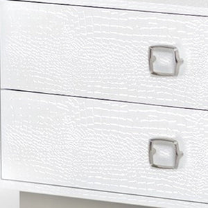 19" White Solid and Manufactured Wood Two Drawer Nightstand