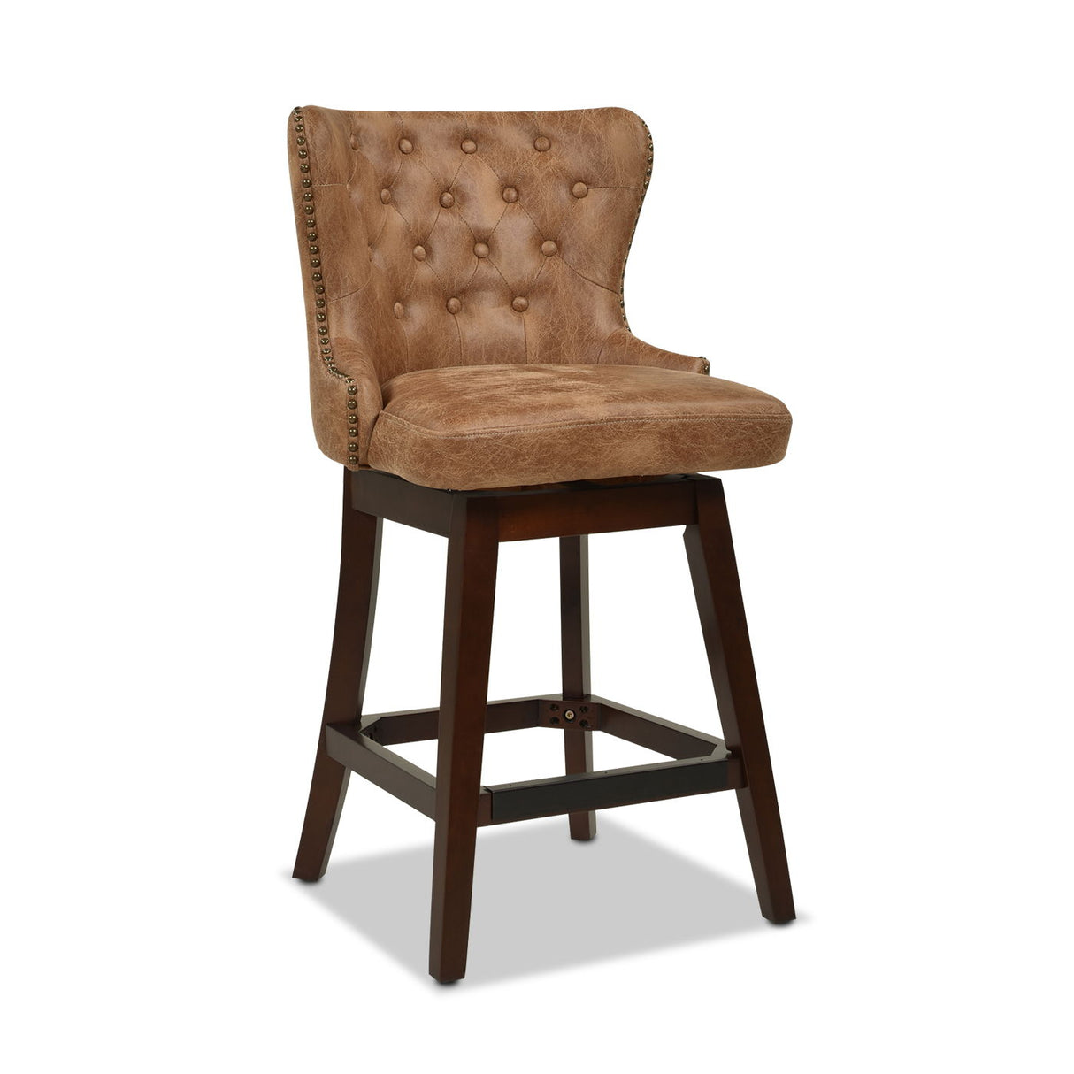 Holmes - Tufted High Back 360 Swivel Counter Height Barstool by Couch.com