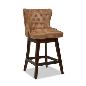 Holmes - Tufted High Back 360 Swivel Counter Height Barstool by Couch.com
