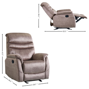 Rocking Recliner Chair For Living Room, Adjustable Modern Recliner Chair, Recliner Sofa With Lumbar Support, Classic And Traditional Recliner Chair With Comfortable Arm And Back Sofa - Dark Gray by Couch.com