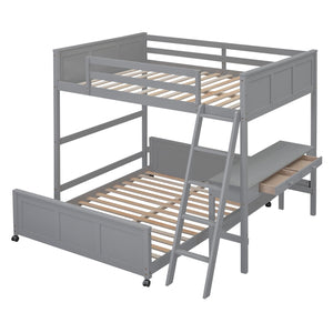 Full Over Full Bunk Bed With Desk by Couch.com