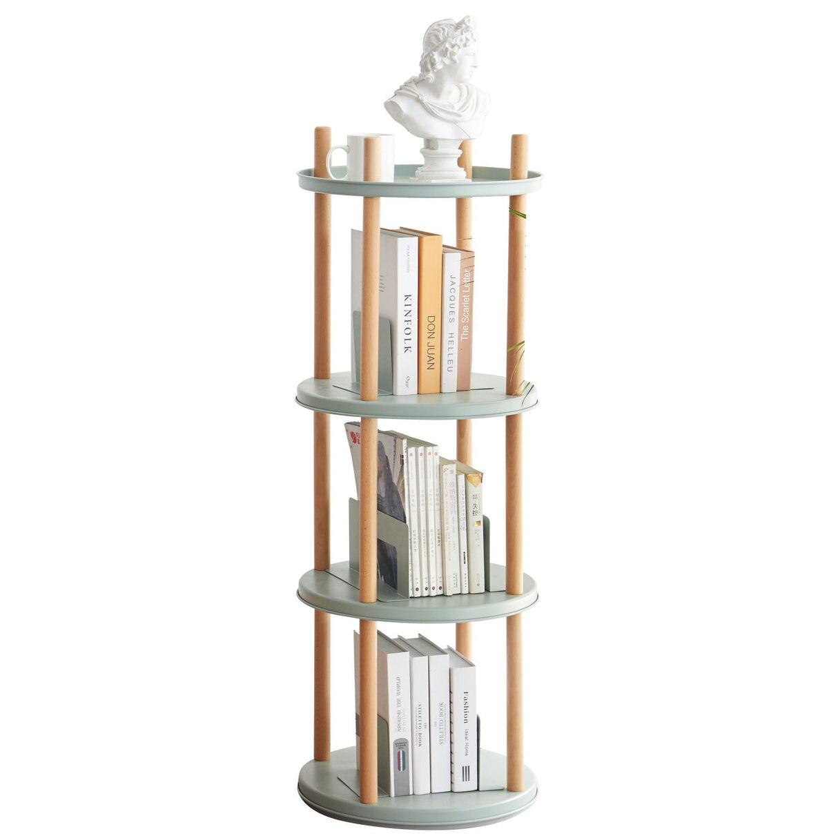 Storage Shelf, 360° Rotating Bookshelf, Bookcase With Large-Capacity Storage Space, Multifunctional Storage Rack, Compact Design For Living Room by Couch.com
