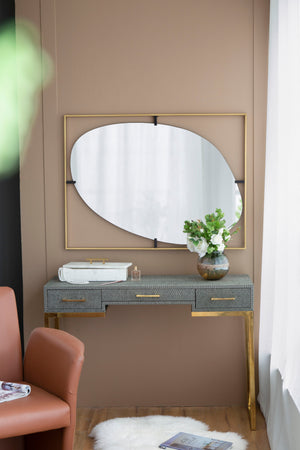 Poppy Mirror With Metal Frame Contemporary Design For Bathroom, Entryway Wall Decor by Couch.com