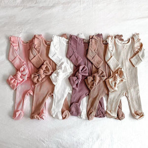 Long-sleeved Knitted Stretch Cotton Suit For Girls