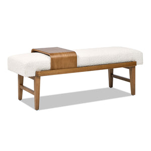 Billie - Modern Telephone Bench With Sliding Shelf - Ivory White by Couch.com