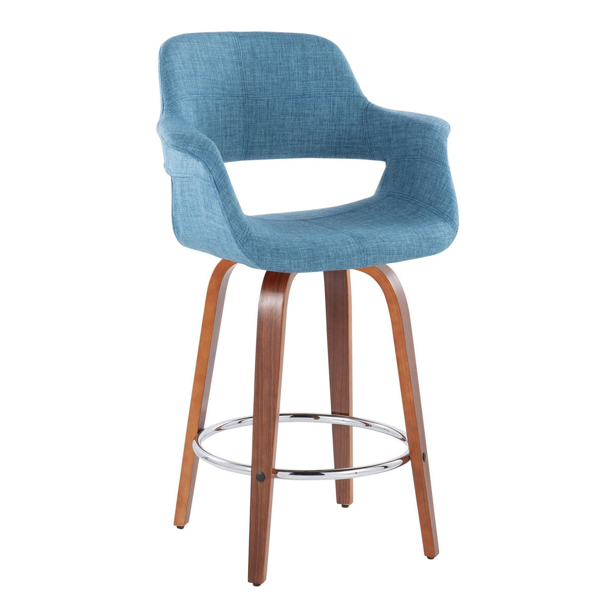 Vintage Flair - Mid-Century Modern Fixed Height Counter Stool With Swivel With Round Footrest (Set of 2) by Couch.com
