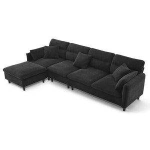 Modern Convertible Sectional Sofa L Shaped Reversible Couch Set With Free Pillows 5 Seat Cloud With Ottoman by Couch.com