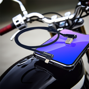 18" Fast Charging and Data Phone Cable 90-degree USB to Lightning by GloDea