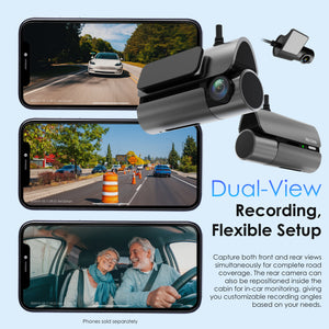 Rexing 4G LTE 2-Channel Dash Cam with GPS – 2.5K Front + 1080p Rear | Real-Time Remote Access & Alerts