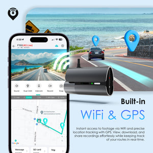Rexing 4G LTE 2-Channel Dash Cam with GPS – 2.5K Front + 1080p Rear | Real-Time Remote Access & Alerts