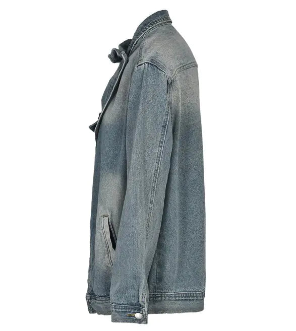 Irregular Wash Denim Coat