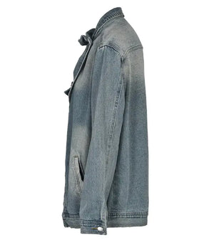 Irregular Wash Denim Coat