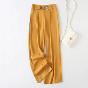 Elegant High-Waist Stretchy Wide-Leg Pants for Women