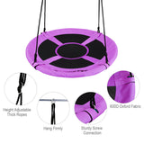 40 Inch Flying Saucer Tree Swing Indoor Outdoor Play Set-Blue