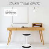 Adjustable Active Learning Stool Sitting Home Office Wobble Chair with Cushion Seat -Black