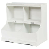 Kids Floor Cabinet Multi-Functional Bookcase -Gray