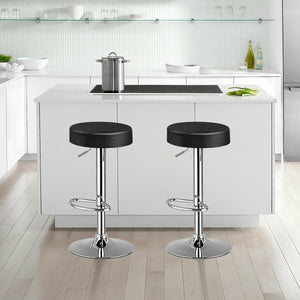 1 PC Round Bar Stool Adjustable Swivel Pub Chair-Black by DirectDeals