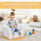 Pink Kids Sofa Armrest Couch with Ottoman-Pink