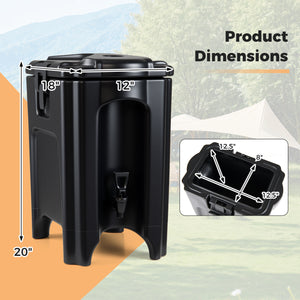 4.4 Gallons Insulated Beverage Dispenser with Handles and Drip-Proof Faucet-Black