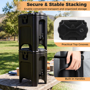 4.4 Gallons Insulated Beverage Dispenser with Handles and Drip-Proof Faucet-Black