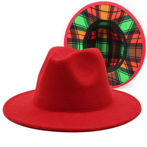Beautiful Two Tone Luxury Fedora Hat Men's and Women's Hat Unique Retro Design Men's Fedoras Hat Colorful Fedoras Jazz Cap Elegant Soft Hat Wide Brim Party Hats 56-58CM