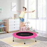 38 Inch Mini Folding Trampoline Portable Leisure Fitness Backboard-Blue