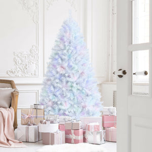 7 Feet White Iridescent Tinsel Artificialâ€‚Christmas Tree with Metal Stand