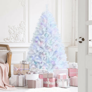 7 Feet White Iridescent Tinsel Artificial ‚Christmas Tree with Metal Stand