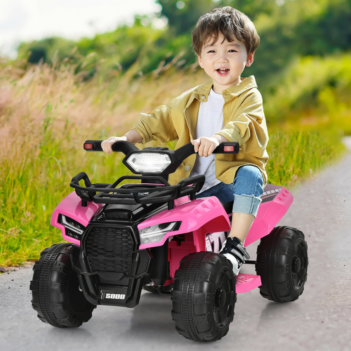 6V Kids ATV Quad Electric Ride On Car with LED Light and MP3-Green