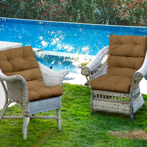22 x 44 Inch Tufted Outdoor Patio Chair Seating Pad-Blue