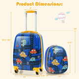 2PC Kids Luggage Set Rolling Suitcase & Backpack-Pink