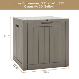 30 Gallon Deck Box Storage Container Seating Tools-Black