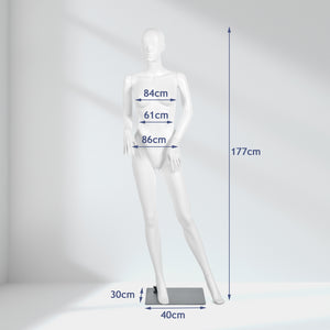 5.8 ft Plastic Female Mannequin Adjustable Detachable Manikin with Metal Stand
