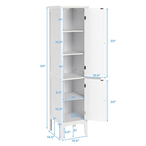 Freestanding Bathroom Storage Cabinet for Kitchen and Living Room-White