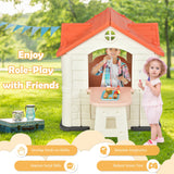 Kid ™s Playhouse Pretend Toy House For Boys and Girls 7 Pieces Toy Set-Pink