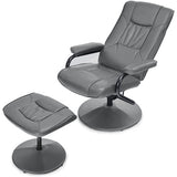 360° Swivel Recliner Chair with Ottoman-Gray