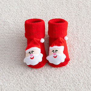 Baby Socks Christmas Anti Slip Short Socks for Baby Newborn Winter Warm Infant Cartoon Girls Boys