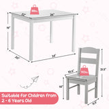 5 pcs Kids Pine Wood Multicolor Table Chair Set