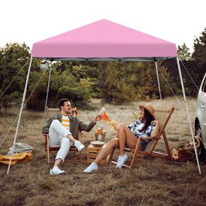 10 x 10 Feet Outdoor Instant Pop-up Canopy with Carrying Bag-Pink by DirectDeals