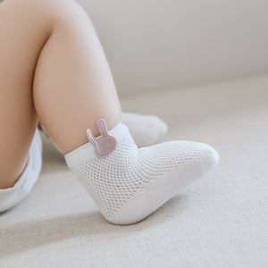 3 Pairs  Cartoon Candy Color Cotton Fashion Elastic Band Socks For Newborn Boys And Girls