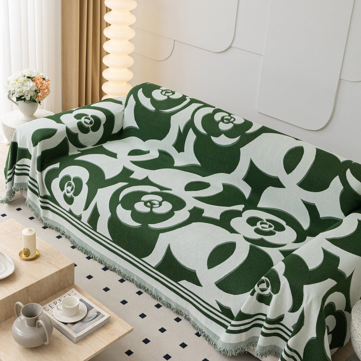 Chenille Sofa Cover Blanket, Couch Cover Blanket Throws for Couches Living Room Furniture Throw Covers