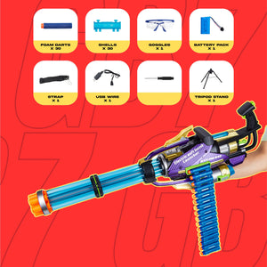 Contixo Electric Foam Dart Blaster - Gatling Style Toy Gun for Kids, Safe Soft Foam Darts, High-Speed Rotating Barrel, Ideal Gift for Action Play by Contixo