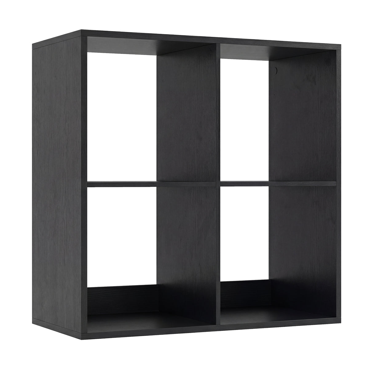 4 Cube Bookshelf with Back Guardrail for Living Room Bedroom-Black