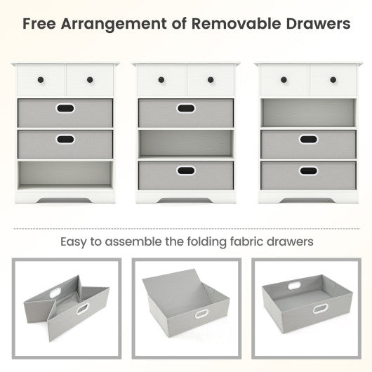 Full Size Wooden Bed Frame with 2 Rolling Storage Drawers-White