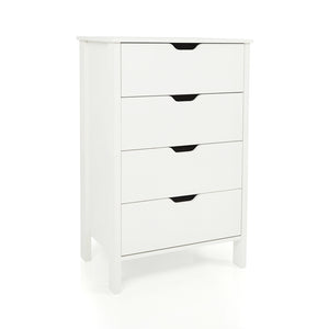 4-Drawer Dresser Wooden Nightstand with Anti-Tipping Kits-White