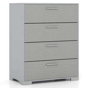 4 Drawer Storage Cabinet with Metal Legs Handles with Anti-Toppling Devices-Gray